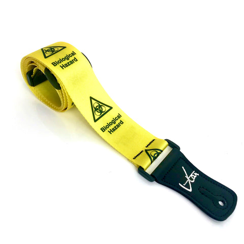 Vtar Vegan Bio Hazard Danger Series Acoustic Electric Guitar Strap with Adjustable Length (Yellow)