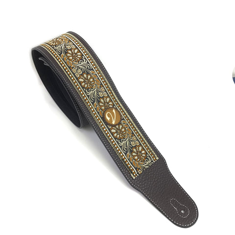 The Crossroads Gold Dust Guitar Strap - Vtar Vegan Guitar Straps
