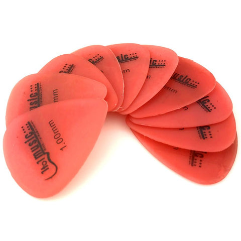 10 x Red Plectrums 1.00mm gauge