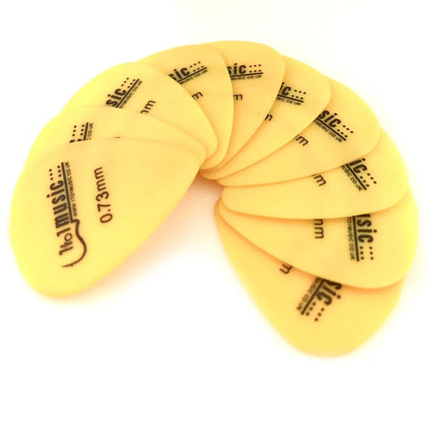 10 x Yellow Plectrums 0.73mm gauge