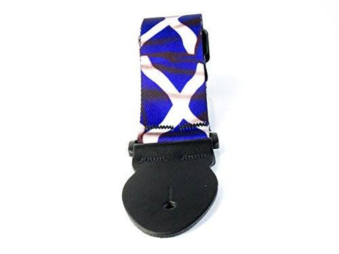 Adjustable Blue & White Saltire Scotland Flag electric or acoustic guitar strap - 1to1 Music