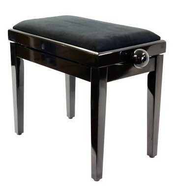 Legato Adjustable Height Cushioned Seat Piano Bench with Black Draylon Top - 1to1 Music