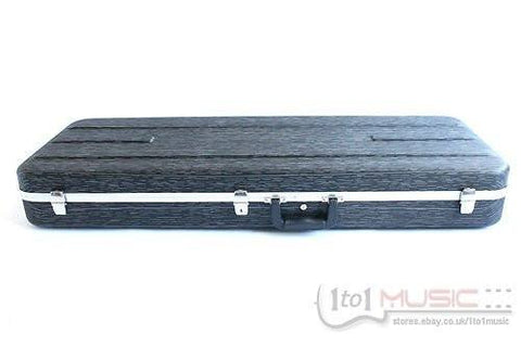 Deluxe Electric Guitar Case / Hard case - Soft Fabric Interior - Locking Clasps - 1to1 Music