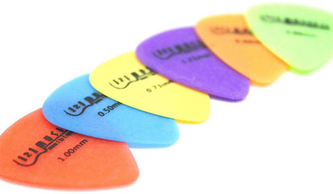 6 Electric Acoustic Bass Guitar Picks Plectrums - Multiple Gauges