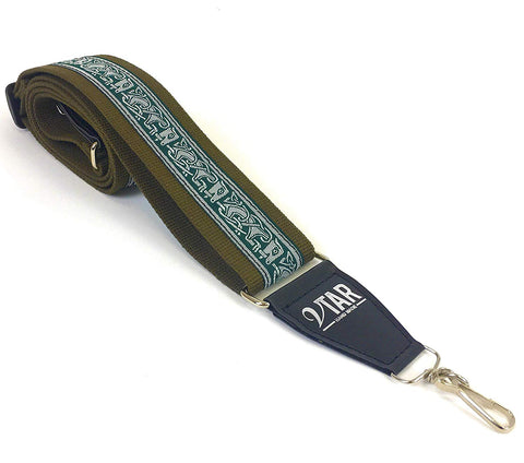 Handmade Irish Celtic Beast Hemp Banjo Strap by VTAR, Vegan Materials Green Hemp - 1to1 Music