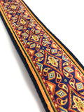 Handmade 60s 70s Magic Carpet Clapton Guitar Strap by VTAR, Made with Vegan Leather. For Acoustic, Bass and Electric