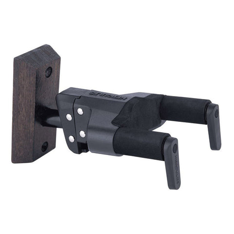 GSP38WBWPLUS Hercules PLUS Guitar Wall Hanger, Brown Finish Wood Base