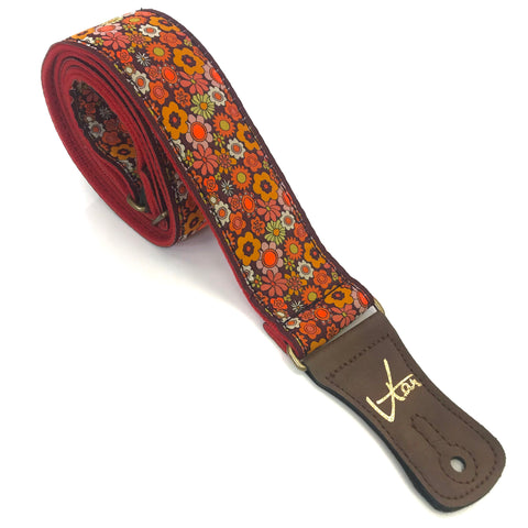 Guitar Strap - Vegan Flower Child Cotton Hemp Strap by Vtar