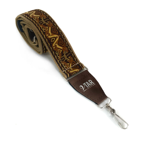 Banjo Strap - Vegan Brown Celtic Beastie by Vtar