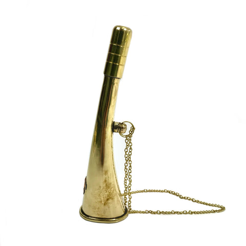 The Ventiano Small Brass Hunting Bugle Horn with Chain - Tune to D