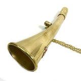 The Ventiano Small Brass Hunting Bugle Horn with Chain - Tune to D