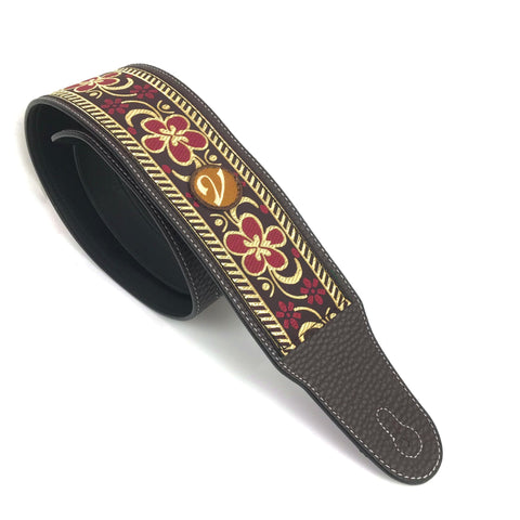 Classic Collection La Grange Guitar Strap by Vtar, Made with Vegan Leather For Acoustic, Bass and Electric