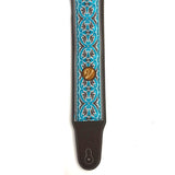 Classic Collection Stormy Blues Guitar Strap by Vtar, Made with Vegan Leather For Acoustic, Bass and Electric