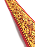 Handmade 60s 70s Magic Carpet Van Halen Guitar Strap by VTAR, Made with Vegan Leather. For Acoustic, Bass and Electric