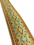 Handmade 60s 70s Magic Carpet Zappa Guitar Strap by VTAR, Made with Vegan Leather. For Acoustic, Bass and Electric