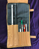 Dannan Brown Vegan Flute / Tin Whistle / Recorder Roll Bag / Case Pouch for the 6 Whistles