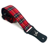 Vtar Vegan Guitar Strap, Electric Acoustic Bass - Red Royal Stewart tartan