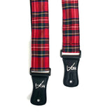 Vtar Vegan Guitar Strap, Electric Acoustic Bass - Red Royal Stewart tartan