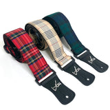 Vtar Vegan Guitar Strap, Electric Acoustic Bass - Red Royal Stewart tartan