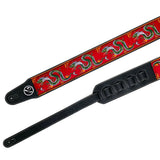 The Jimmy Page Dragon Suit Guitar Strap in Red - Vtar Vegan Guitar Straps