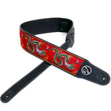 The Jimmy Page Dragon Suit Guitar Strap in Red - Vtar Vegan Guitar Straps