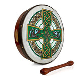 Handmade Dannan 10" Vegan Bodhran Hand Drum - The Green Brian Boru Bodhrán