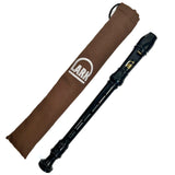 Lark Soprano School Recorder with Case - Black Gloss with Brown Case