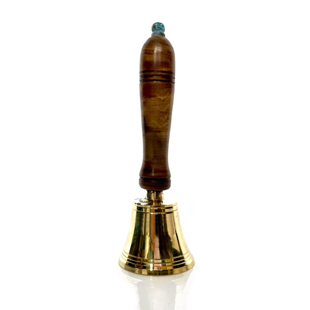 The Ventiano Small Brass Hand Bell with Wooden Handle – 1 to 1 Music