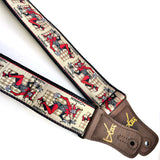 The Joker Red Black Guitar Strap - Vtar Vegan Guitar Straps