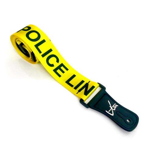 Vtar Vegan Police Cordon Tape Acoustic Electric Guitar Strap with Adjustable Length (Yellow)