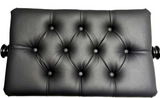 MARCATO - High Quality REAL LEATHER Concert Piano Stool, Black Deep Button Top, Glued Leg Construction, Polished Ebony