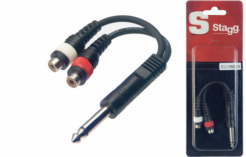 Stagg 1x Jack Male/2x RCA Female -10cm
