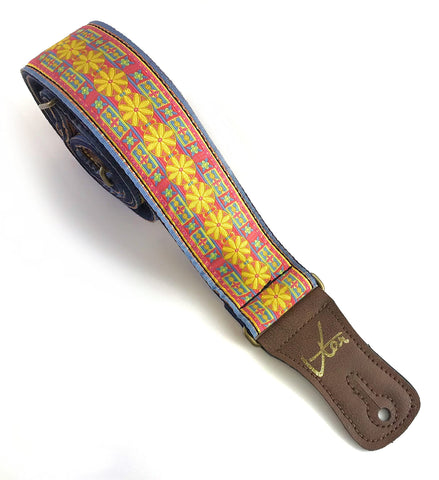 The Flower Chain Layla Guitar Strap - Vtar Vegan Guitar Straps