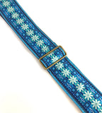 The Flower Chain Tangled Up in Blue Guitar Strap - Vtar Vegan Guitar Straps