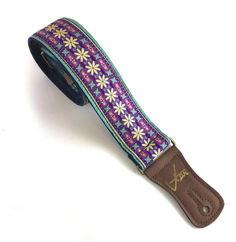 The Flower Chain Space Oddity Guitar Strap - Vtar Vegan Guitar Straps