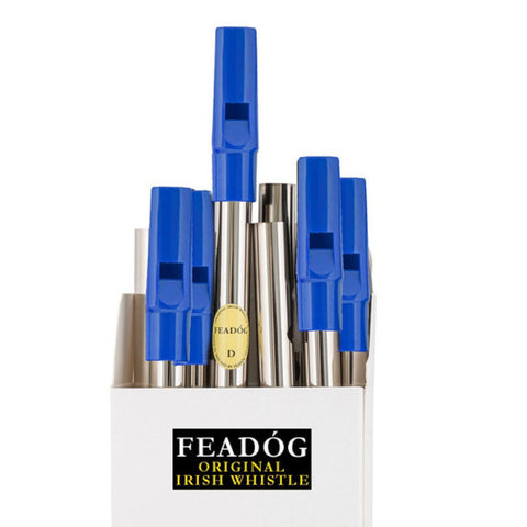 Feadóg Nickel D Whistle Blue Top (Box of 10)