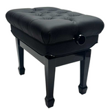 GLISSANDO Hydrolic (gas lift) Piano Stool, Black Vinyl Top, Satin Black