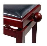 LEGATO Adjustable Piano Stool with Black Velvet Top, Satin Sapele