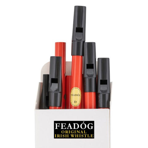 Brass D - Feadog Irish Tin Whistle - Red (Box of 10)
