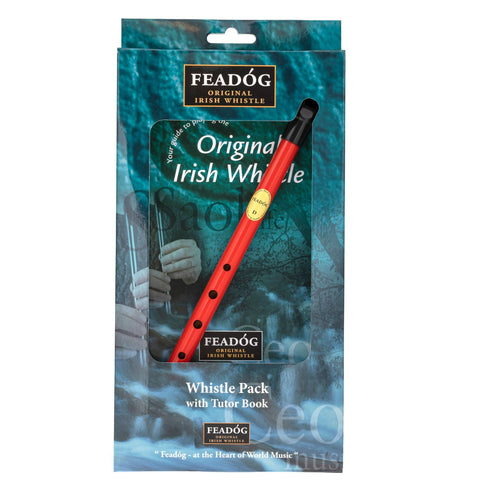 Feadóg Red D Whistle with Tutor Book