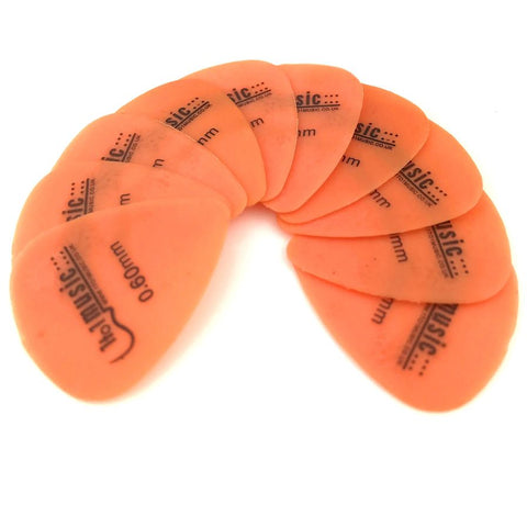 10 x Orange Plectrums 0.60mm gauge