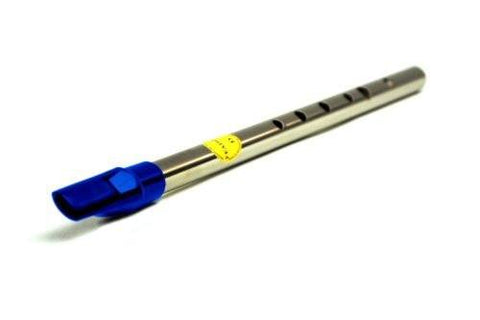 Feadog Nickel Irish Penny Whistle with Blue Top - Key of D - 1to1 Music