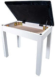 PRELUDE Piano Stool with Book Storage, Satin White