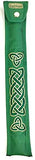 Handmade Irish Tin Whistle Case Sleeve by Dannan in Green, Blue or Brown Vegan Leather with Celtic Embroidery For Whistles in Key of D or C