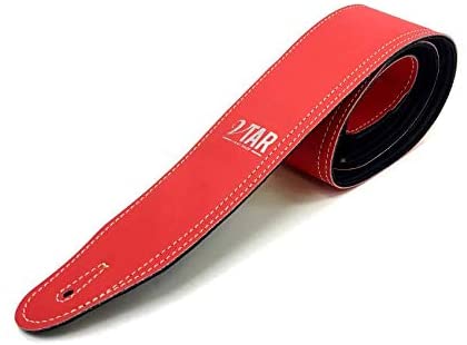 VTAR Vegan Faux Leather Guitar Straps (Primary Series) Acoustic Bass Electric (Primary Red)
