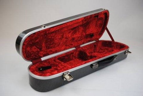 Deluxe Charcoal Grey Hard Shell Lockable Padded Violin Case - 1to1 Music