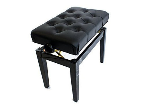 Allegro Black Adjustable Height Piano Stool / Piano Bench - 1to1 Music