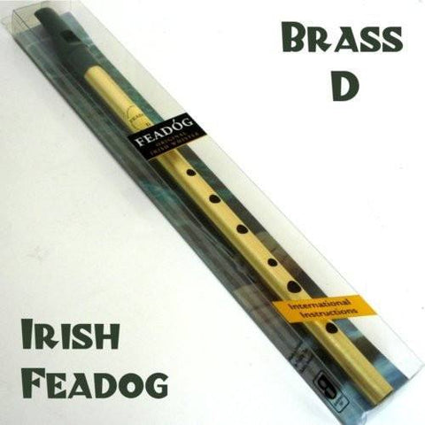 Brass Feadog D Note Irish Tin Penny Whistle PACK NEW - 1to1 Music