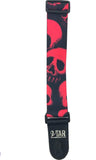 Vtar Vegan Guitar Strap, Electric Acoustic Bass (Red Skull)