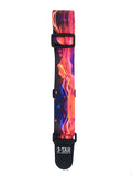 Vtar Vegan Bright Neon Flame Acoustic Electric Guitar Strap with Adjustable Length (Free Plectrums) - 1to1 Music